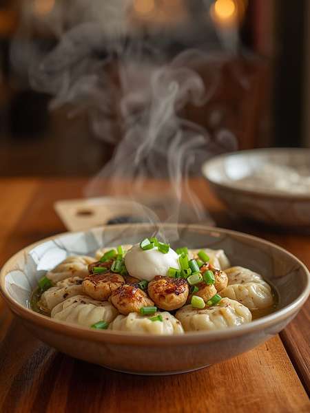 Ukrainian dumplings with garlic- recipe